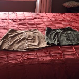 Faux suade skirts